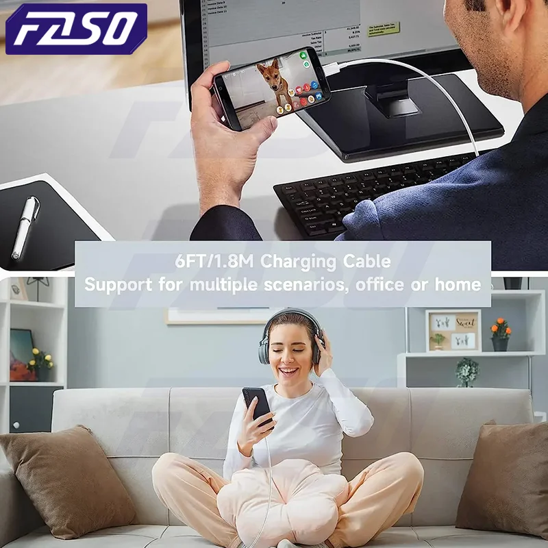 FASO 1-3PCS 10A 100W Type C Super Fast Charging Cable Data Cord For Samsung Huawei Xiaomi Redmi Quick Charing USB C Cables