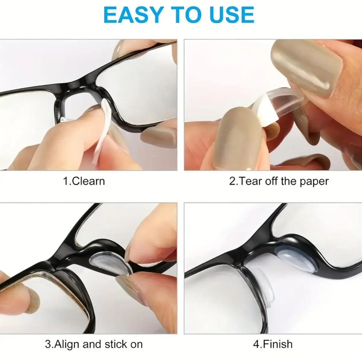 2/5Pairs/Packs Adhesive Eyeglass Nose Pad Anti-Slip Stick On Silicone Nose Pad for Sunglasses Thin Nose Pads Eyewear Accessories