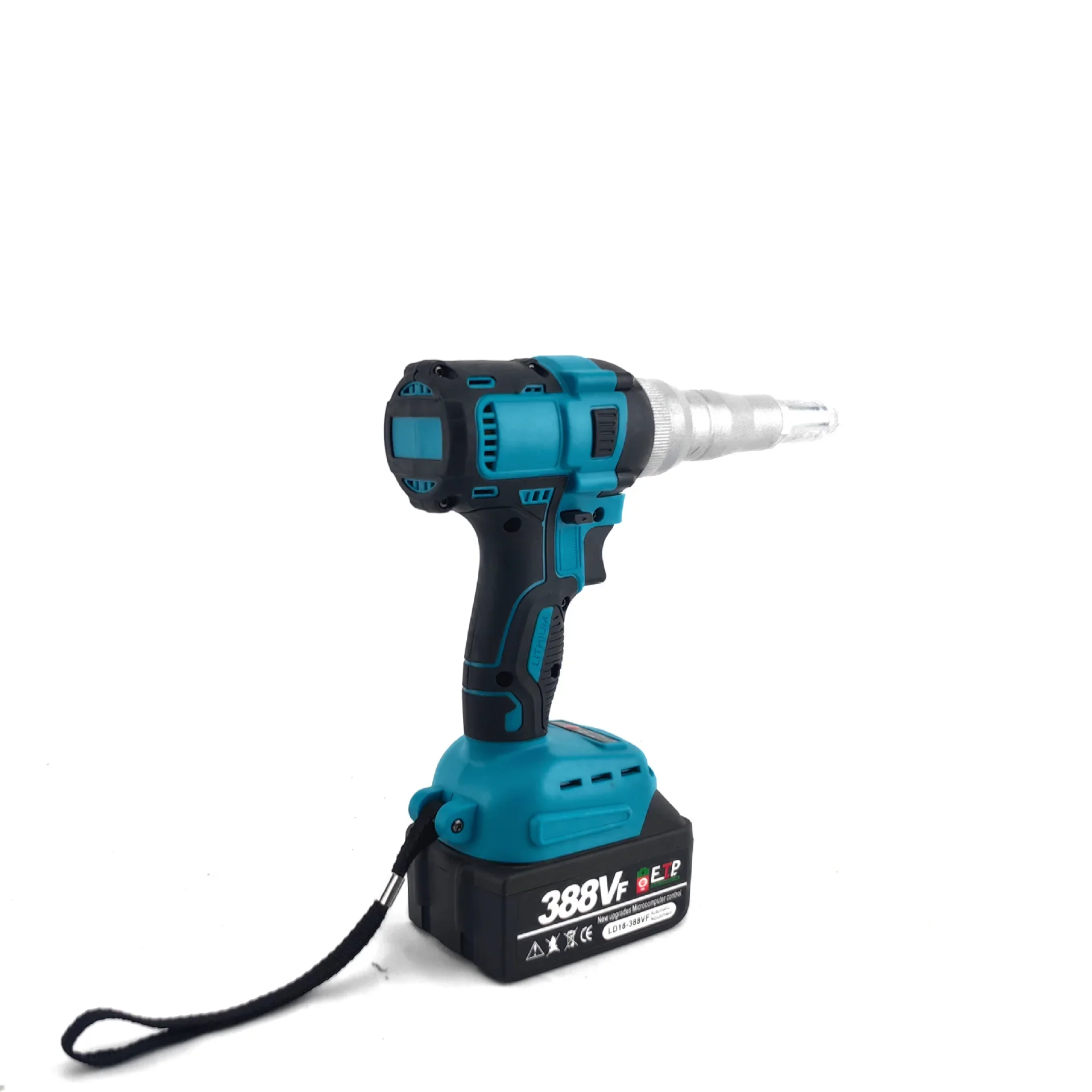 Pistola de rebitagem sem fio com bateria de lítio recarregável Rebitador cego elétrico automático sem escova, sem fio para casa e indústria, 21V