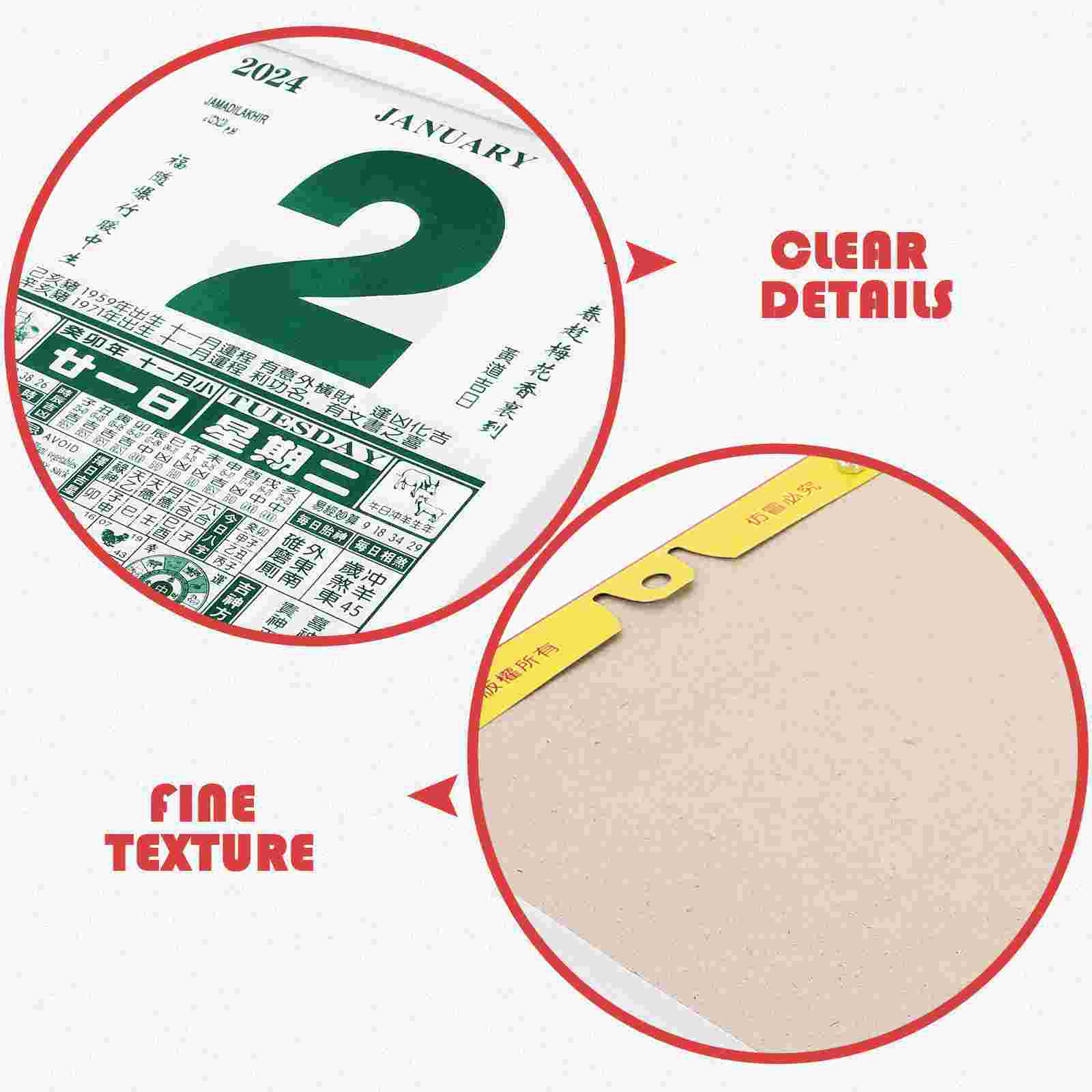 Monats kalender chinesische Art Tradition Mond Haushalts wand 2024 Jahr hängen