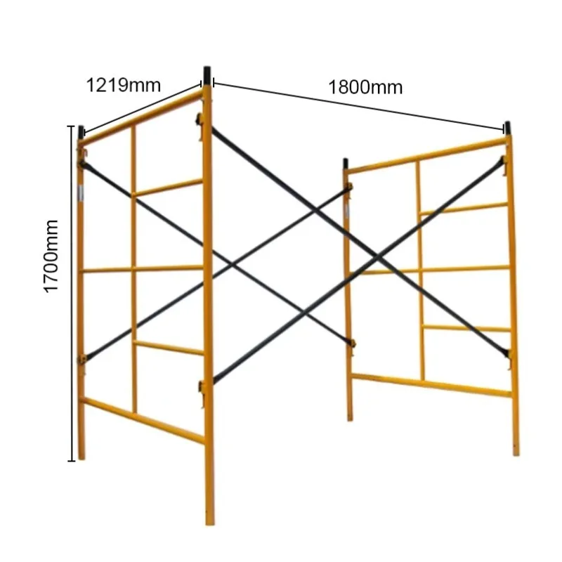 Q235 Steel Construction Frame Scaffolding Set 6m Foldable Mobile Ladder with Galvanized Plank for Warehouse and Workshop Use