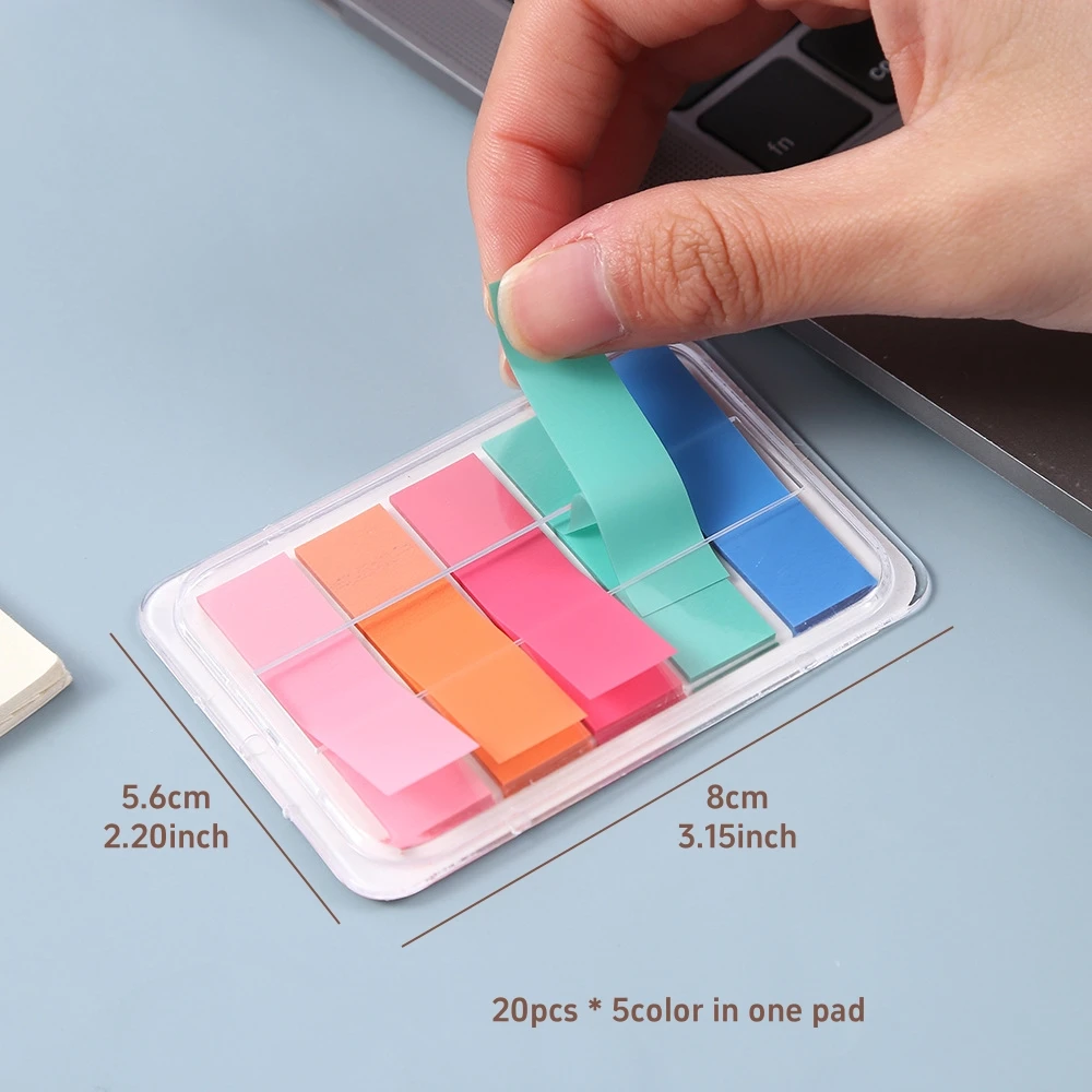 Macaron Color PET Memo Pad 100 Sheets Sticky Notes Self-adhesive Post Label Index Stickers Marker School A7692
