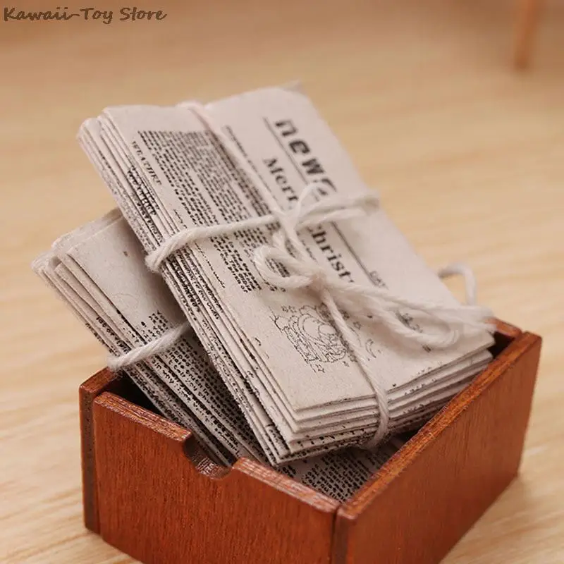 1Pcs 1/12 Puppenhaus Miniatur Retro Zeitung Set Simulation Bücher Zeitschriften Modell Spielzeug Home Möbel Puppe Haus Zubehör