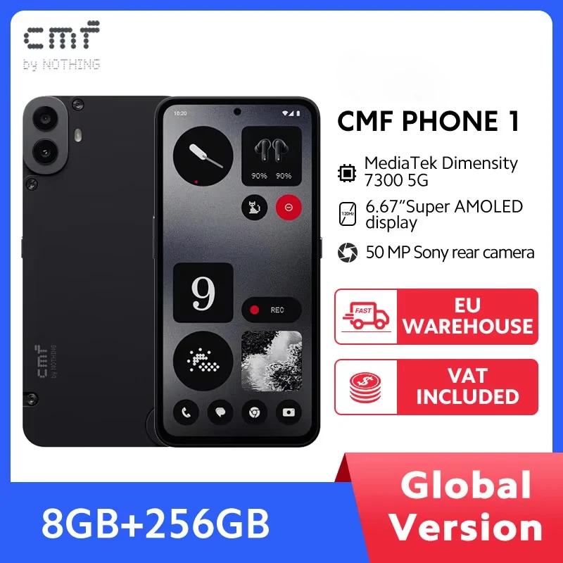 Versión Global CMF Phone 1 Smartphone 6,67 "120Hz Pantalla Super AMOLED MTK Dimensity 7300 33W Carga Rápida Cámara 50MP
