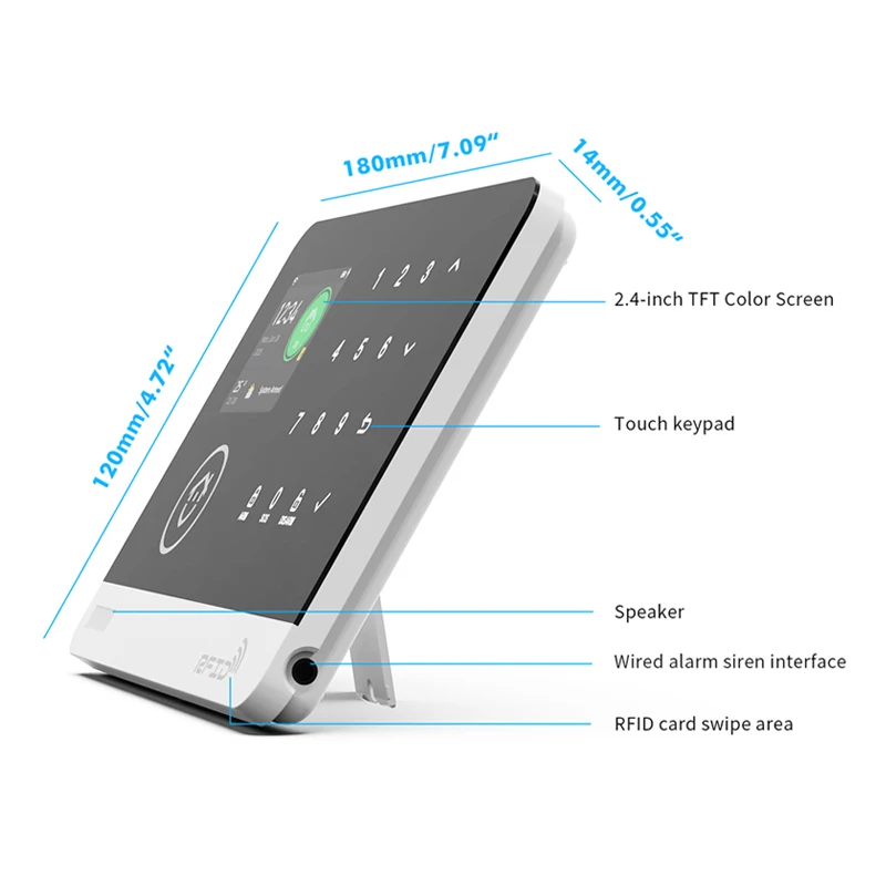 Tuya Smart WiFi GSM Home Security Alarm System – Touch-Tastatur, RFID-APP-Steuerung, kabelloser Diebstahlschutz mit Lautstärke einstellbar