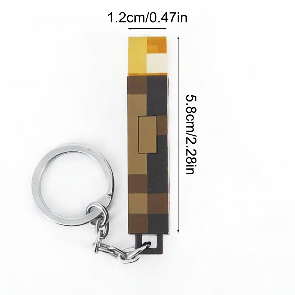 Mini Torch Keychain Rechargeable Light Torch Plastic Game Model Toys Backpack Decorative Pendant Holiday Party Gifts