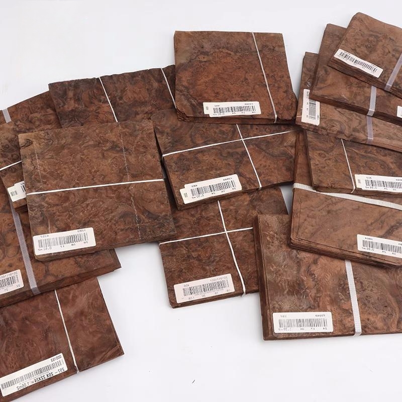 Natural Black Walnut Burl Wood Veneer for Furniture and Instruments - about 0.2mm Thick