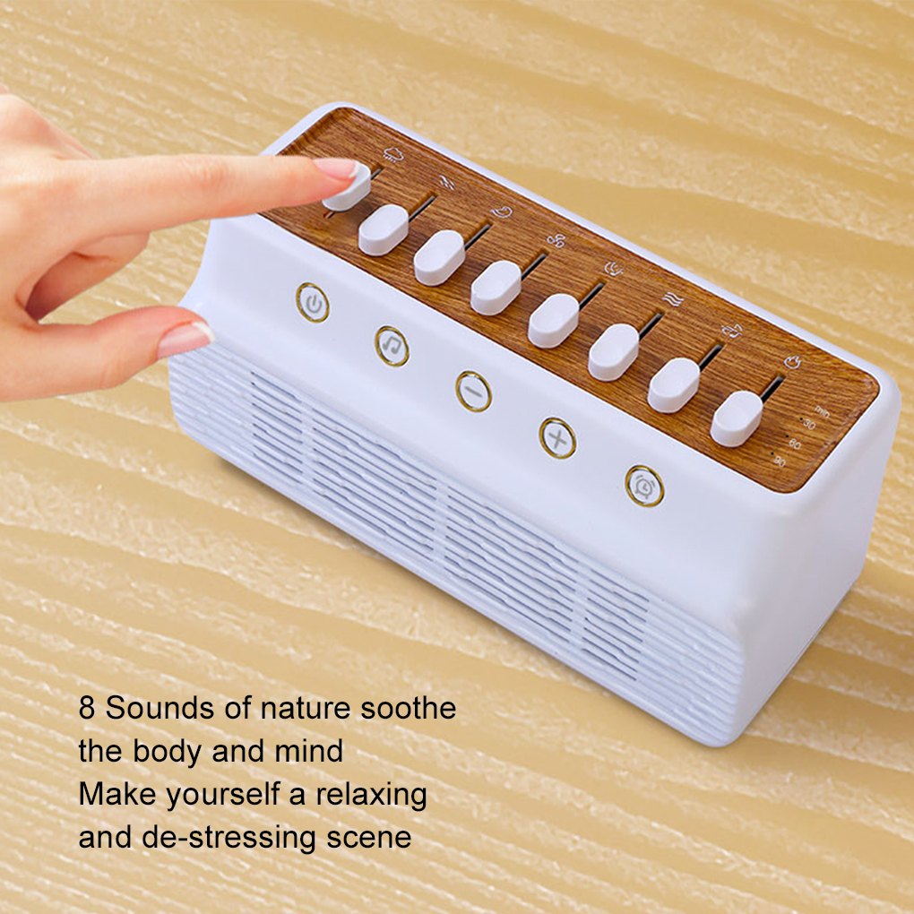 8 natuurlijke geluiden Baby White Noise Slaapmachine Draadloze Bluetooth-compatibele luidspreker Draagbare muziekdoos Slaapkamer Slaaphulpmiddelen