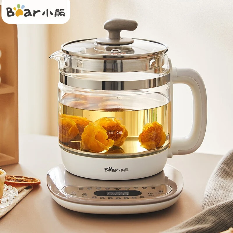 Bear Electric Kettle Multifunction Health Pot 1.5L Desert Flower Tea Stew Soup Porridge Cooker 24H Reservation For Kitchen