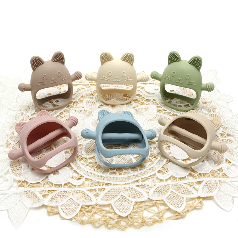Food Grade Baby Silikon Handschuhe Beißring Soys Schnuller Kinder Zahnen Spielzeug Neugeborenen Zahnpflege Zahnfleisch Molaren Stick Baby Artikel