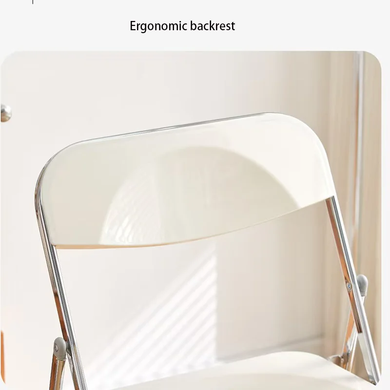 Sedia pieghevole trasparente Sedia da pranzo in acrilico Sedia da trucco trasparente stile Ins per sala da pranzo Abbigliamento e arredamento per la casa moderni ed eleganti