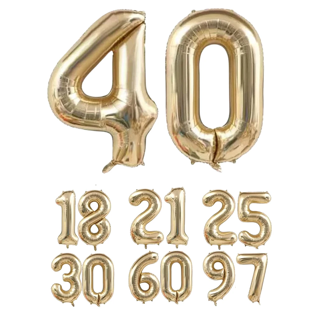 1 Stück 40 Zoll Platin Farbe Nummer 0-9 Luftballons Heliumballon Ziffer Globos Geburtstag Party Dekorationen, Jahrestag, Abschlussfeier