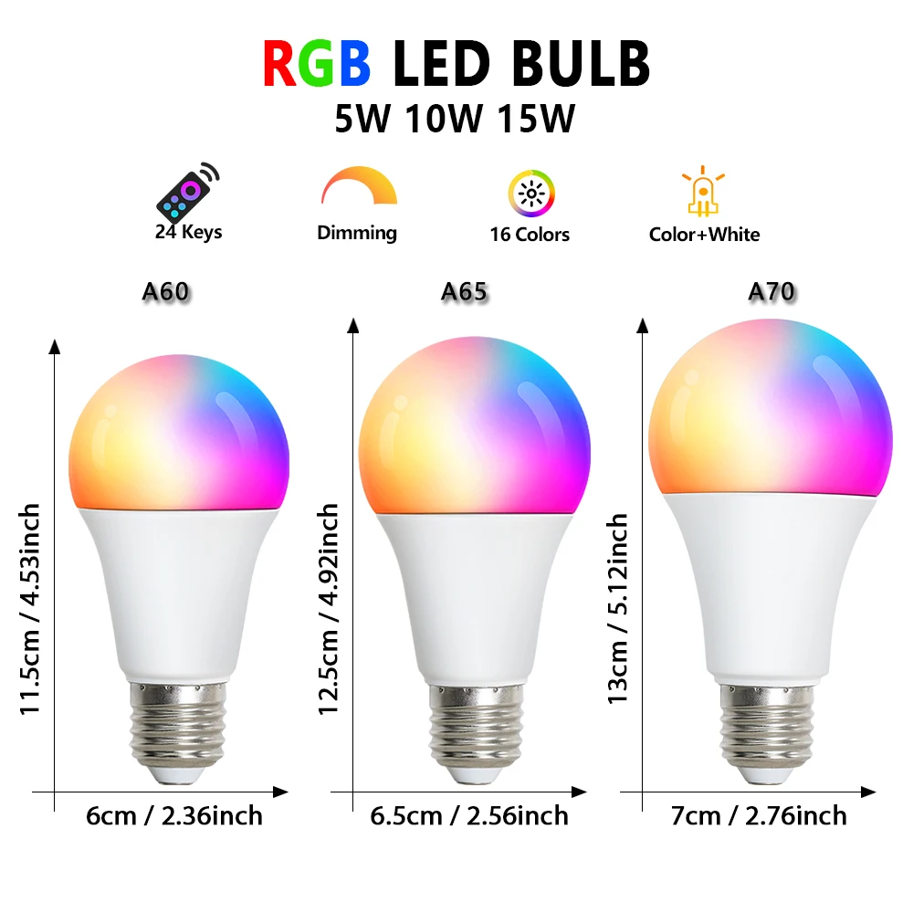 24 Tasten Fernbedienung Intelligente Lampe Atmosphäre Licht 16 Farben RGB Glühbirne LED Mehrfarbige Glühbirne E27 220 V Haushaltsbeleuchtung dimmbar