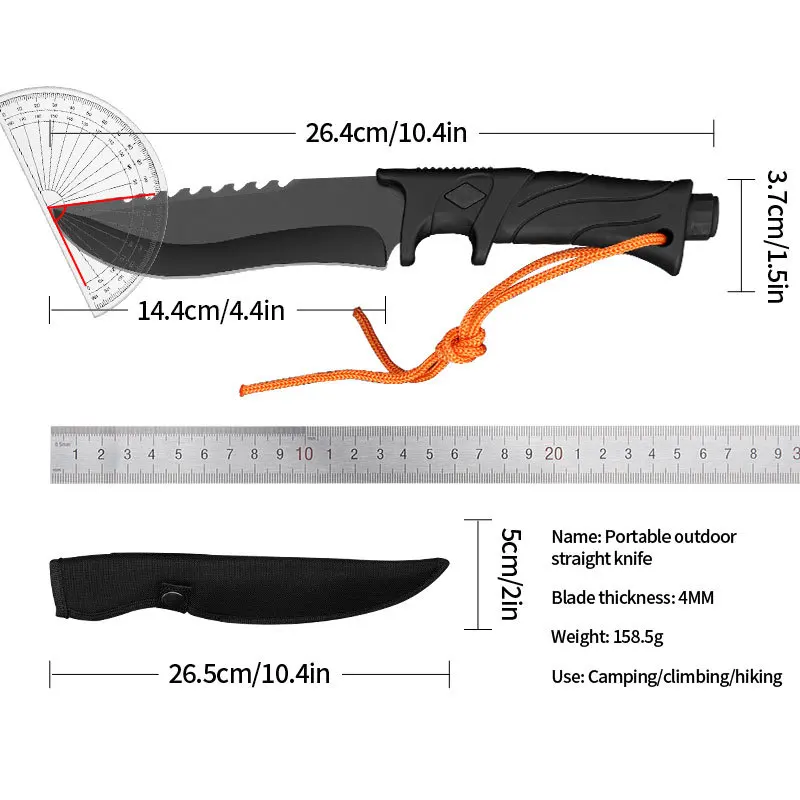 Coltello per carne ad alta durezza, coltello da frutta, EDC Comodo con giacca, lama fissa, coltello da taglio multiuso e coltello da barbecue