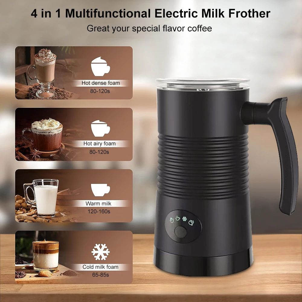 Frotherนมไฟฟ้าเครื่องโฟมนมสําหรับกาแฟCappuccino Latte 4 In 1 ร้อนและเย็นโฟมMakerอัตโนมัติFrother Foamer