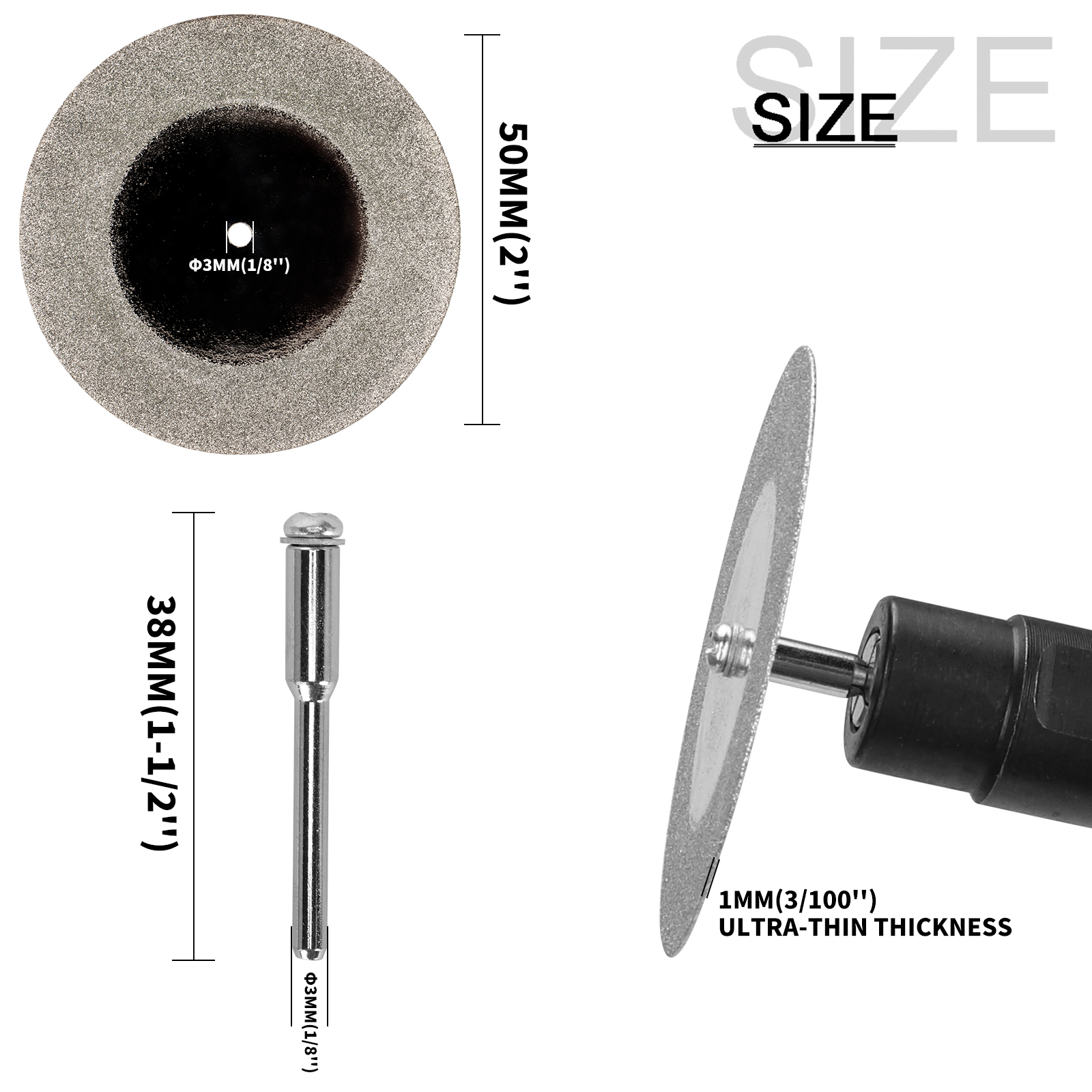 Disco de corte de diamante de 40/50/60mm, taladro eléctrico, Mini disco de molienda giratorio, hoja de sierra Circular de corte de Metal DIY, 1 Uds.