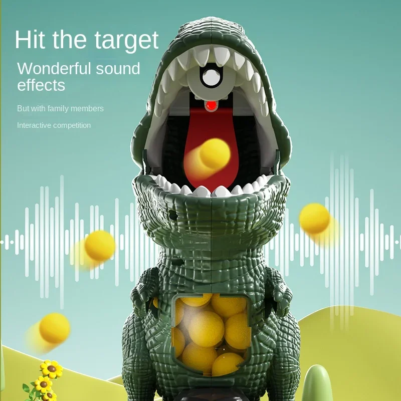 Movable Target Shooting Dinosaur Toys Parent-child Match Interaction Air-powered Gun Soft Bullet Ball Funny Battle Games Toys