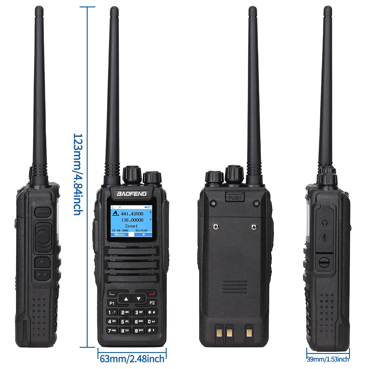 Baofeng DMR DM-1701 Radio Digital Walkie Talkie modo Dual analógico abierto GD77 ranura de tiempo Dual nivel 1 + 2 Ham Radio bidireccional