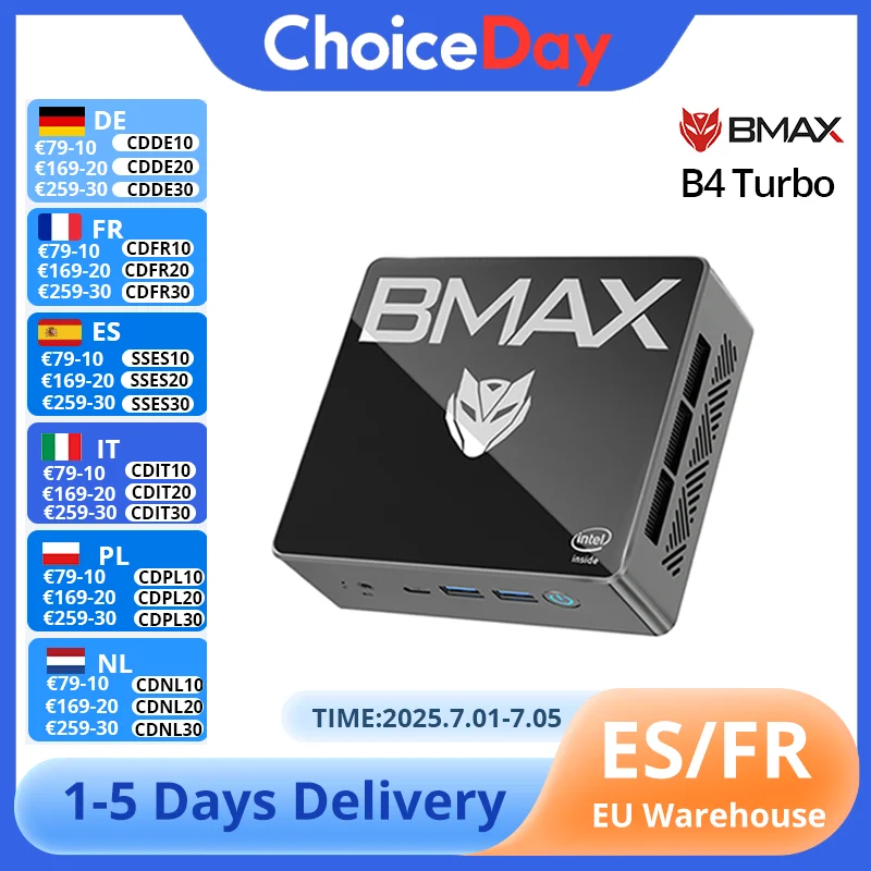 BMAX B4 Turbo Mini PC Intel® 13th Gen N150 16GB 512GB/1TB Windows 11 Dual Band Wi-Fi Bluetooth 5.0 Slim and lightweight of 300g