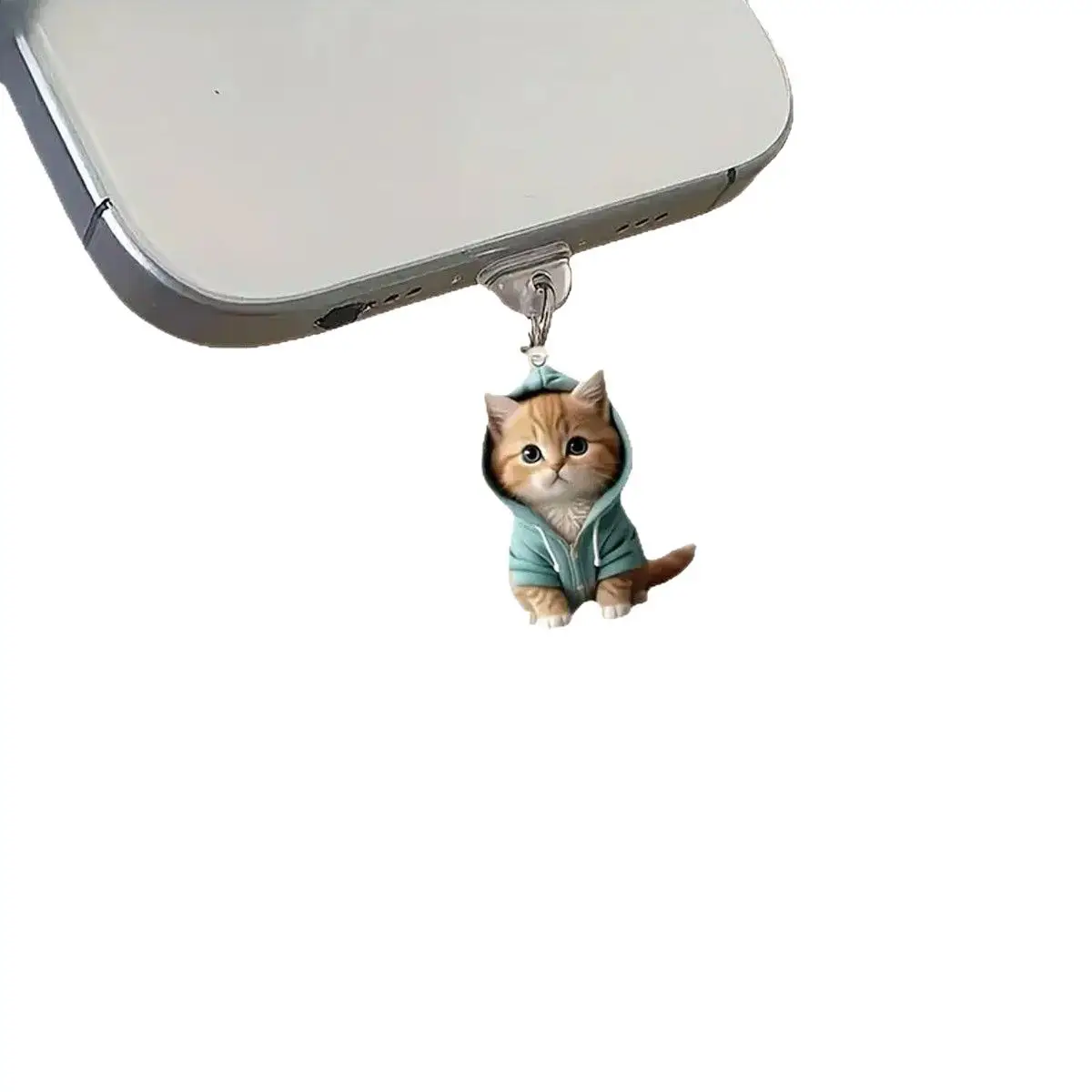 Fashion Mini Cartoon Cat Phone Dust Plug Pendant Suitable for IPhone for Samsung Type-C Interface Dust Plug Accessory Decoration