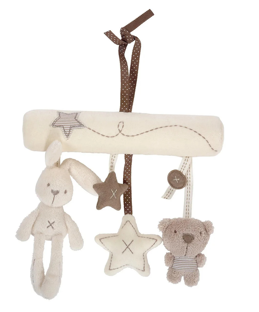 Jouets de Hochet pour Bébé de 0 à 12 Mois, Doux, Lapin, Ours, Poussette, Cloche en Peluche, Beurre