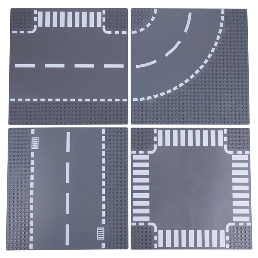 1pc cidade estrada rua placa de base clássico bloco de construção placa base crianças diy montagem blocos de construção brinquedo construção vista rua