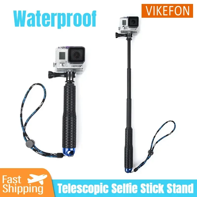 Ausziehbare Stange Mini Selfie Stick wasserdicht Ein beins tativ blau für Gopro Hero13/12/11/10/9/8 Action-Videokameras Outdoor-Fotografie