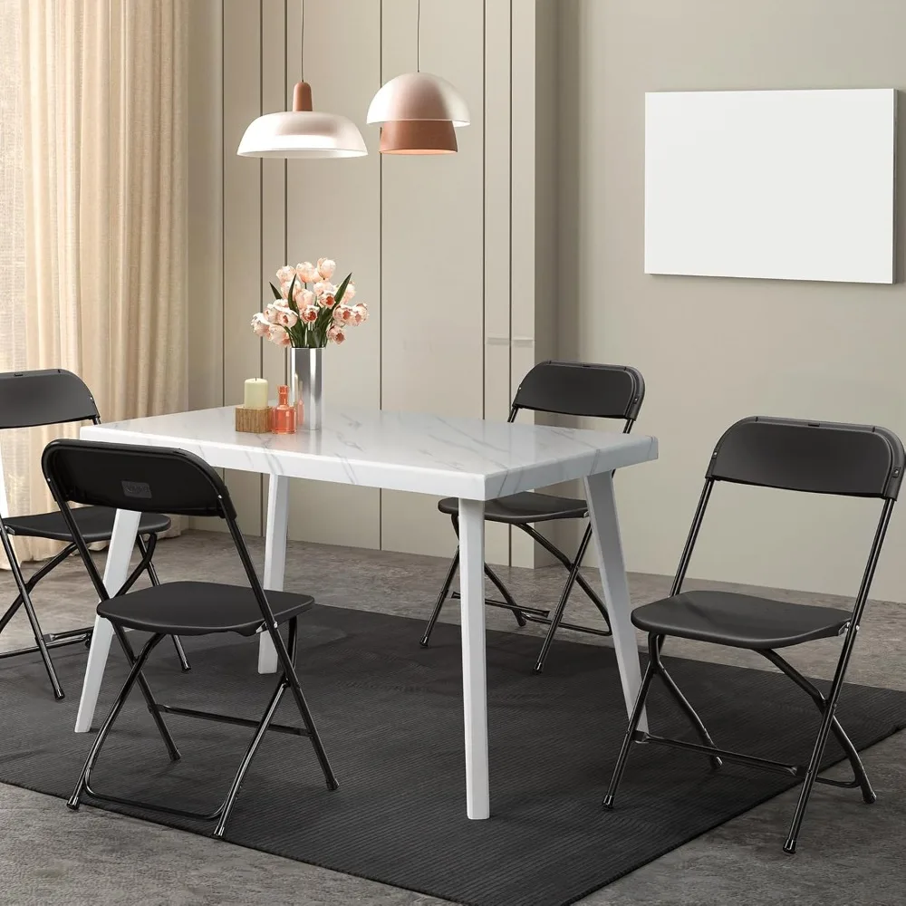 10 Pack Plastic Folding Chair, Indoor Outdoor Portable Stackable Commercial Seat with Steel Frame 350lb.