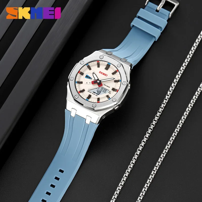 Reloj SKMEI para hombre 2243 Reloj electrónico para estudiantes Reloj electrónico deportivo multifuncional resistente al agua con brillo nocturno
