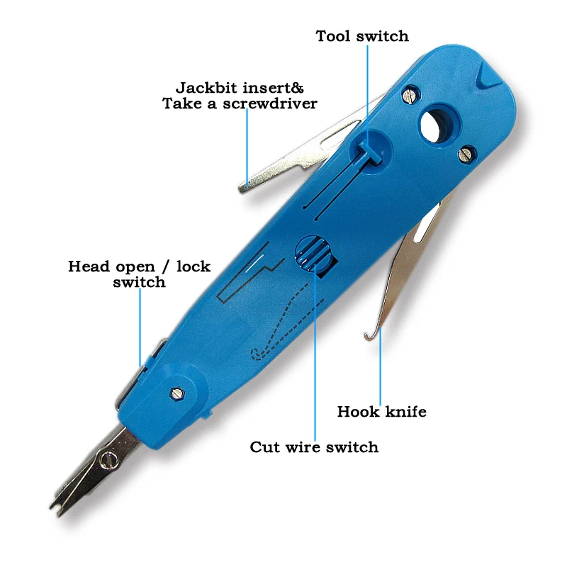 LSA Punch Down Tool 110-Drahtschneider Telekommunikations-Crimpzange RJ11 Rj45 Keystone Jack Netzwerkkabel Modul Telefon Krone Patch Panel