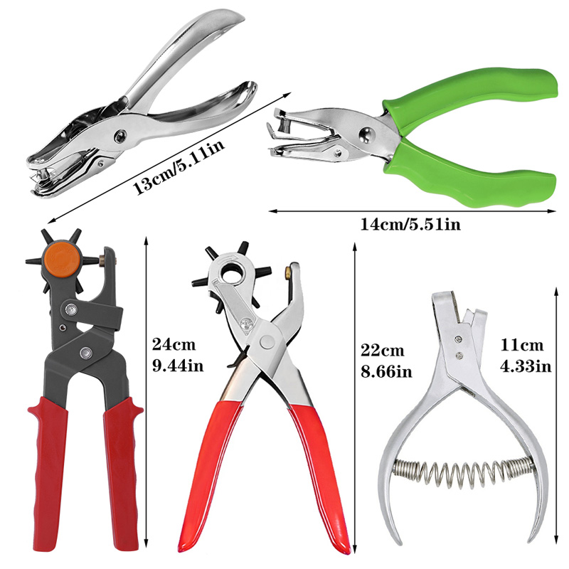 Leather Belt Hole Punch Plier Eyelet Puncher for Watchband Strap Household leather Craft Revolve Sewing Machine Bag Setter Tool