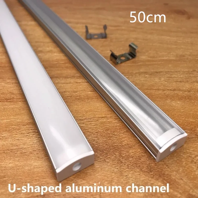 2-28 Cái/lốc 0.5 M 12 Với Nhôm Định Hình Cho 5050 5630 Dây Đèn LED Nhôm Hợp Kim Dẹt Vỏ + Nắp PC