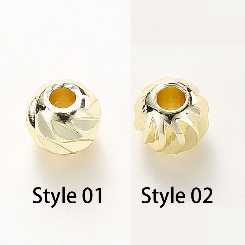 20 ピース/ロット 18 18K ゴールドメッキストライプカットフラワービーズイヤリングネックレスルーススペーサービーズバルク DIY ジュエリー卸売所見