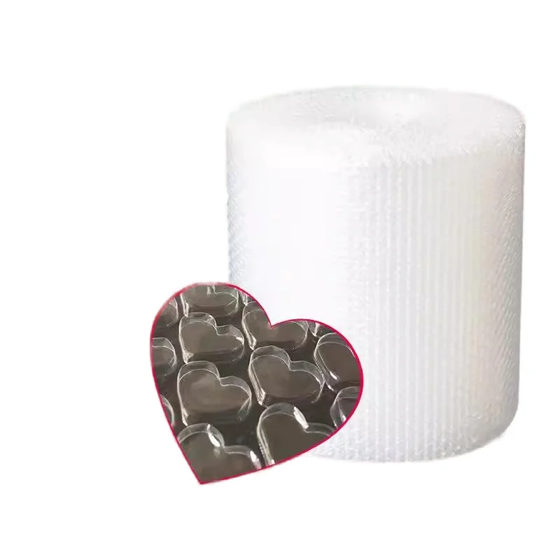 20 ซม.x 8 เมตร/ม้วนฟิล์มสําหรับ Bubble Wrap Clear Love Heart บรรจุ Mailer โปร่งใสกันกระแทกการจัดส่งอุปกรณ์ขายส่ง