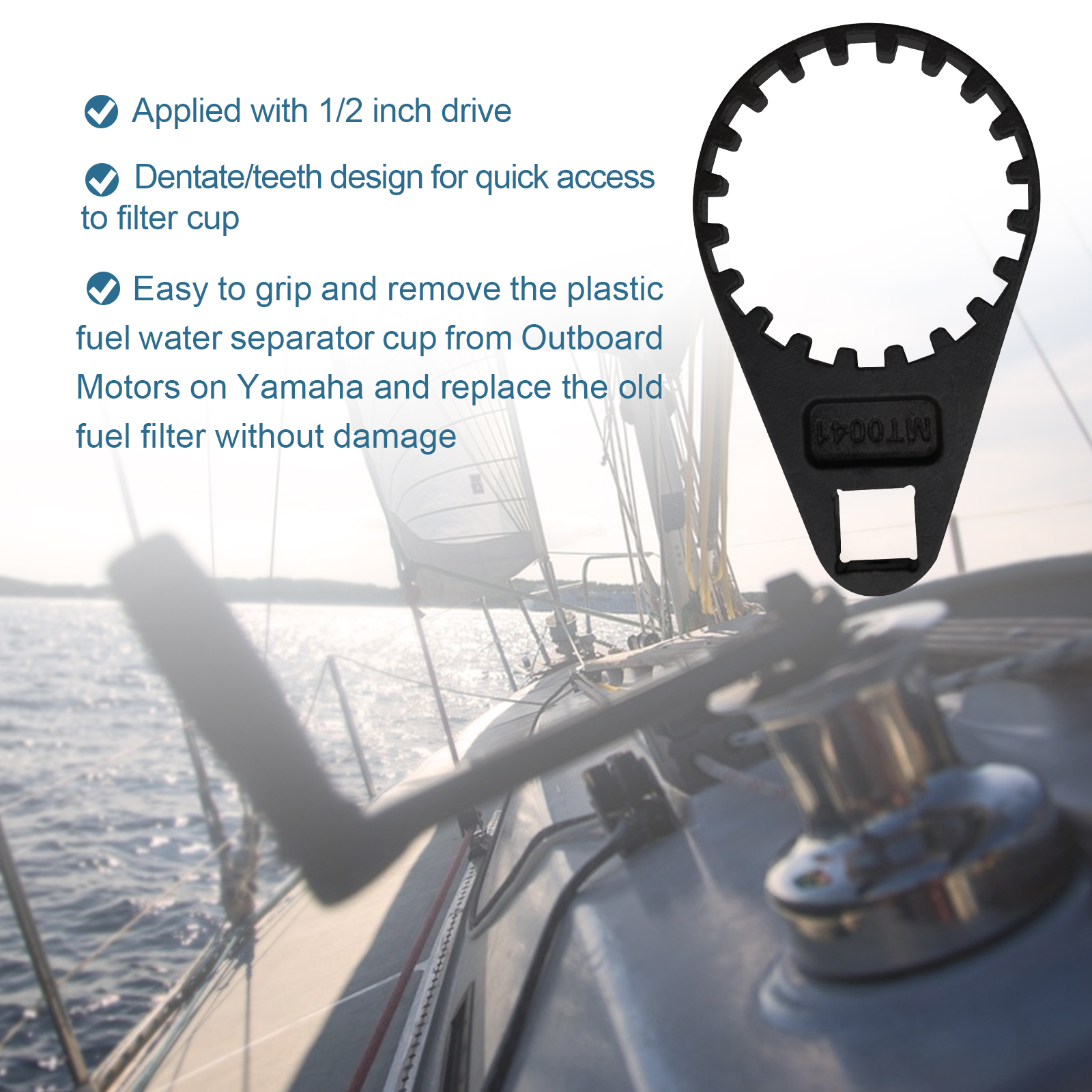 Boat Tools Fuel Filter Water Separator Wrench MT0041 for Yamaha 4-Strokes 150 to 350 HP Serial Number 0406,HDPI 2006 to Current