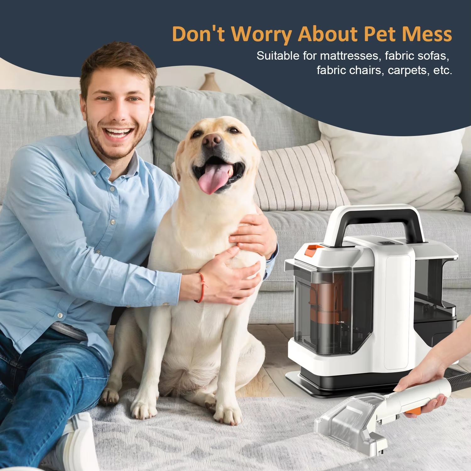 OMESER Handheld Carpet Cleaner 15Kpa 450W/750W Spot Cleaner Vacuum Cleaner Spray Suction Integrated Machine Clean Machine