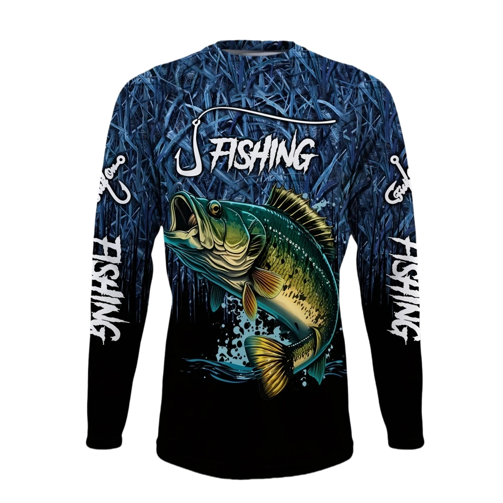 Camisas de pesca, camisetas para hombre, ropa de manga larga para hombre, ropa de calle de otoño, jerséis de cuello redondo, camiseta para hombre, ropa informal para hombre