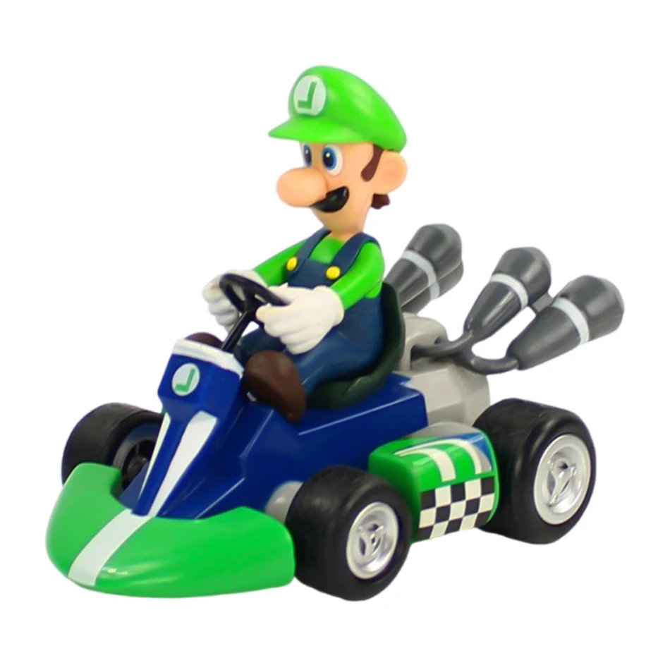 Super Mario ดึงกลับรถสีเขียว Yoshi Donkey Kong Bowser Luigi คางคกเจ้าหญิงพีช Action Figure ของเล่นอะนิเมะเกมตุ๊กตาเด็กของขวัญ