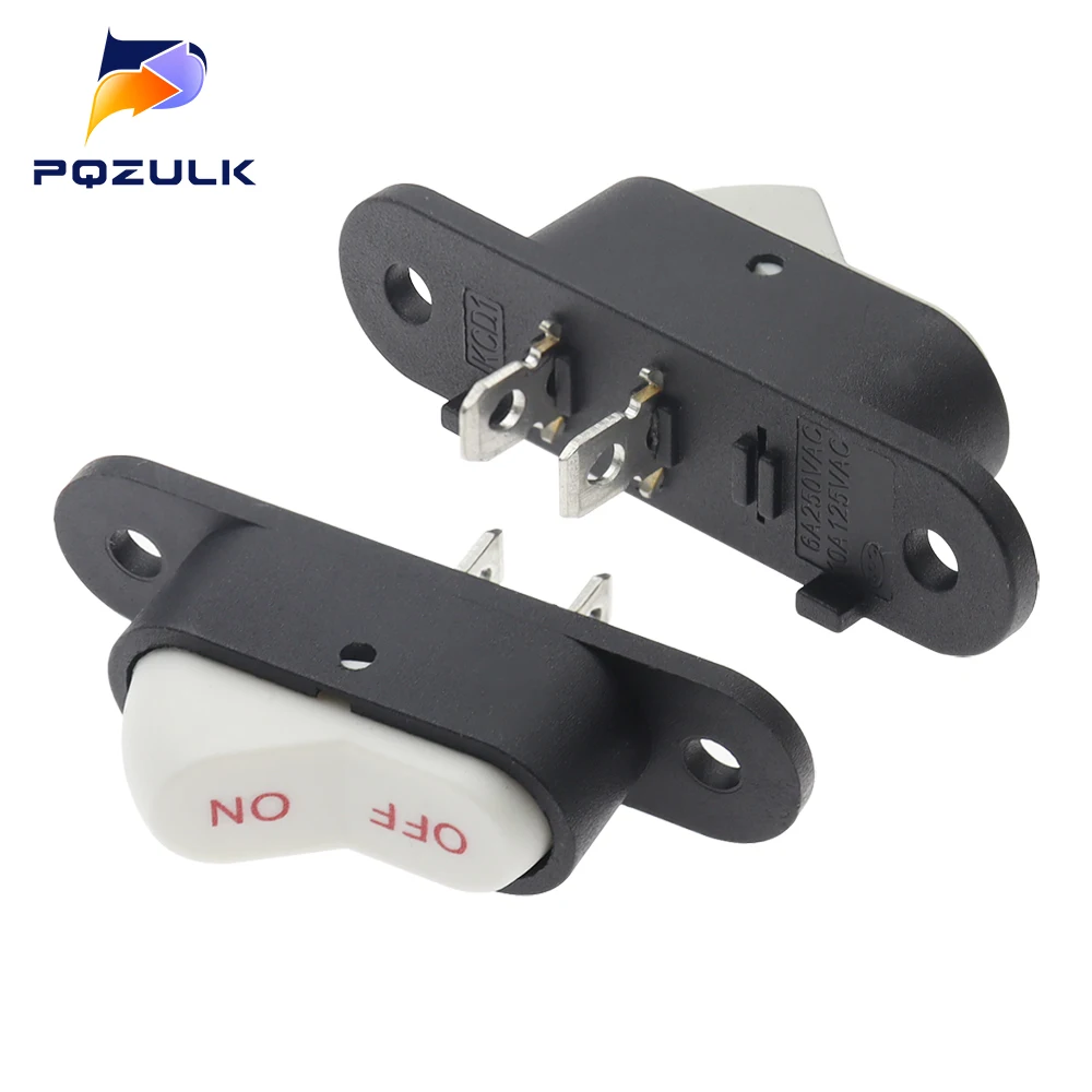 Blanco 2 pines luz ON/OFF interruptor de botón de barco 250V 6A AC AMP 125V 10A Wok eléctrico interruptor de arranque en casa