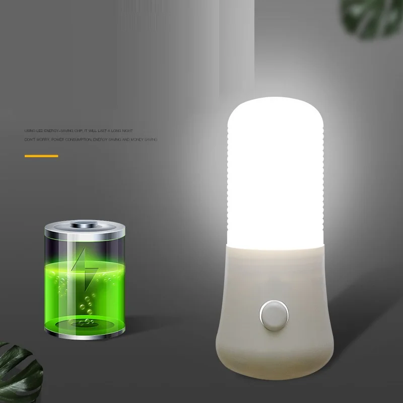 Luz LED nocturna blanca, interruptor de botón EU/USPush, lámpara de enchufe de pared, lámpara de noche para dormitorio, habitación de bebé, pasillo, decoración del hogar, luces nocturnas