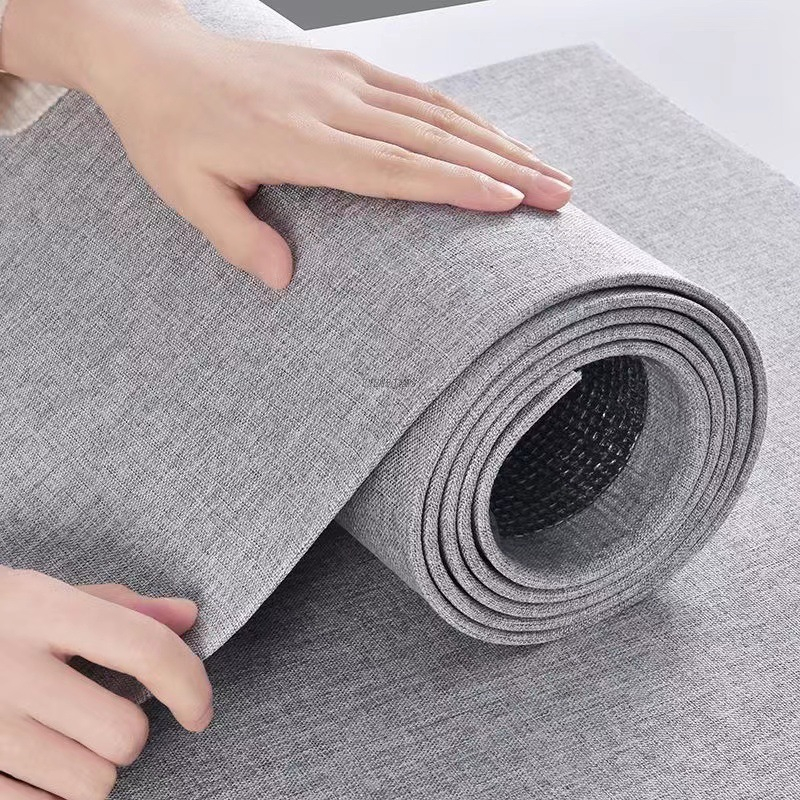 Revestimiento de pared autoadhesivo de lino Espuma XPE sin costuras de alto grado Papel de aluminio Parte inferior Paquete suave Adhesivo de pared Dormitorio Sala de estar Papel tapiz para el hogar Tarjeta de pared