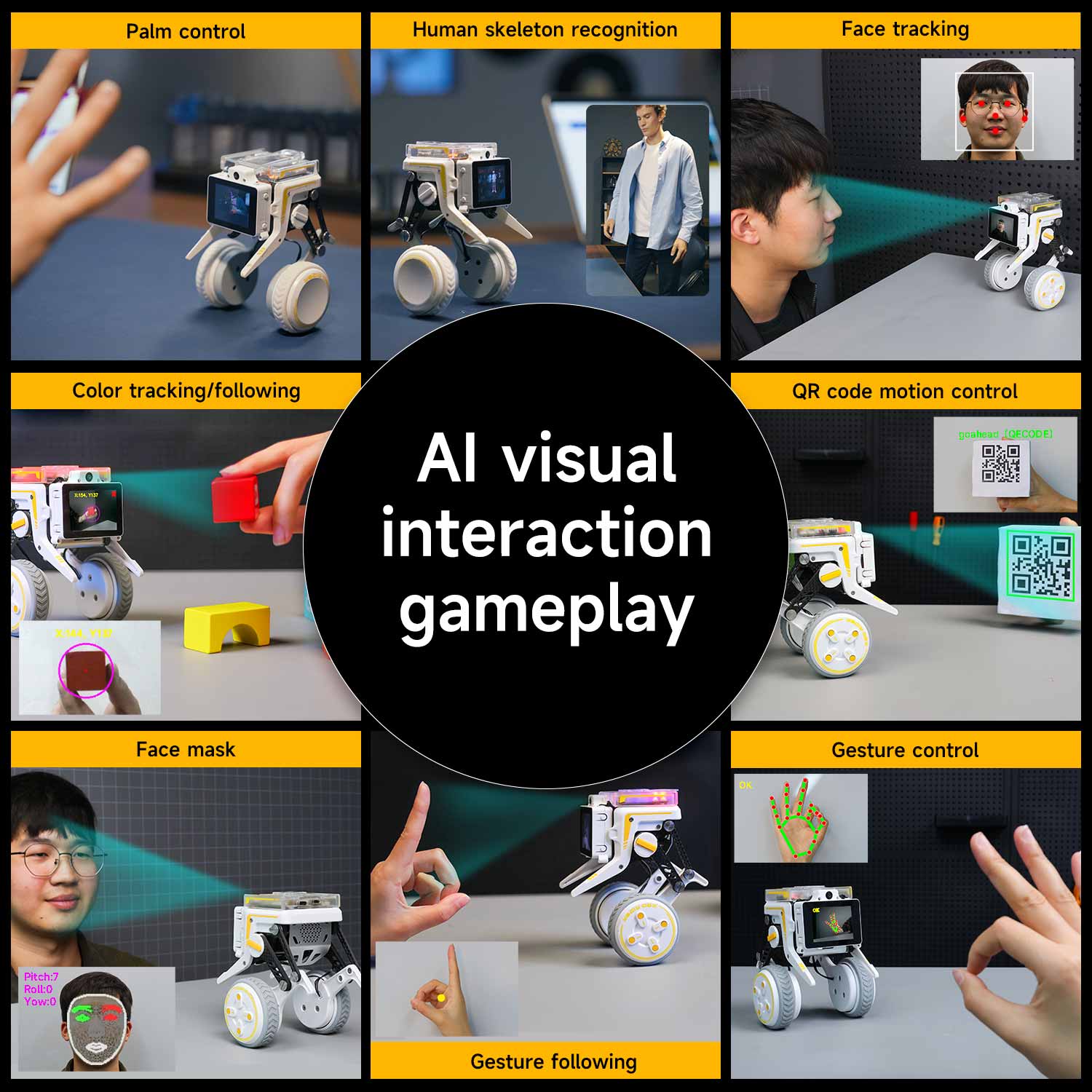 Rider-Pi AI Visual Robot Two Wheel Legged Smart Car Toys with IMU Module Python Programming Support ChatGPT Voice Interaction