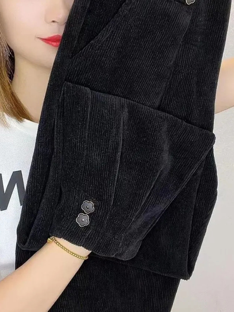 Cord Samt Gefüttert Warme Harem Knöchel-länge Hosen Winter Verdicken Frauen Neue Jogger Pantalones Casual Schnee Tragen Jogginghose