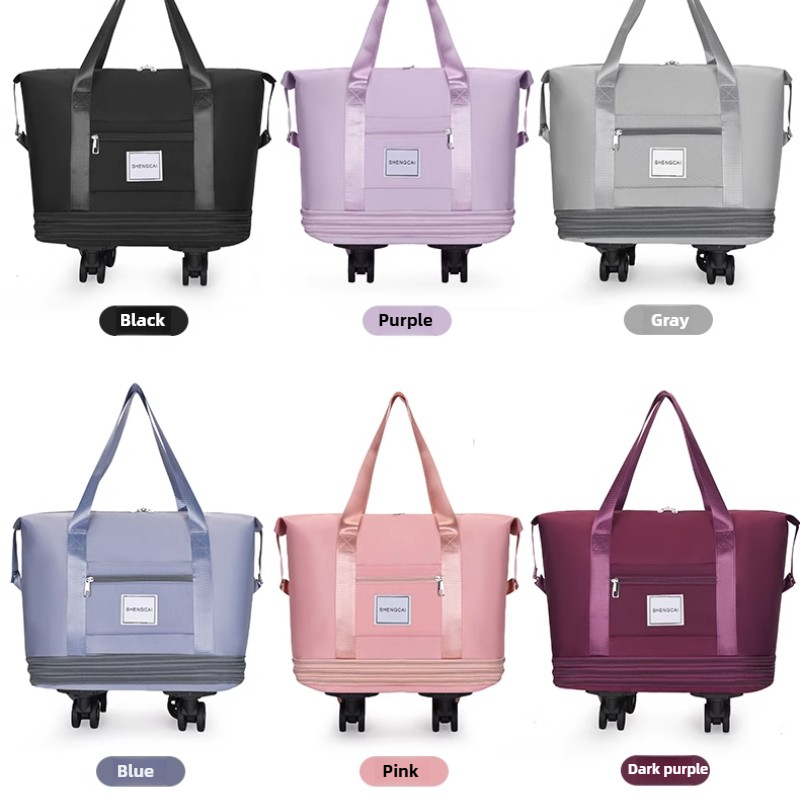 Bolsa de viagem mochila grande capacidade desmontagem universal roda saco de armazenamento bagagem portátil dupla camada verificado saco com roda