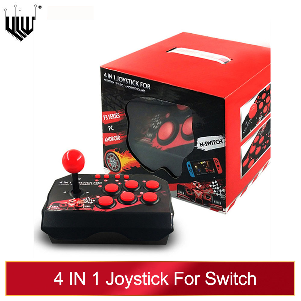 4 em 1 retro estação de arcade combate vara jogo joystick controlador usb com fio rocker para ps3/switch/pc/android jogos console