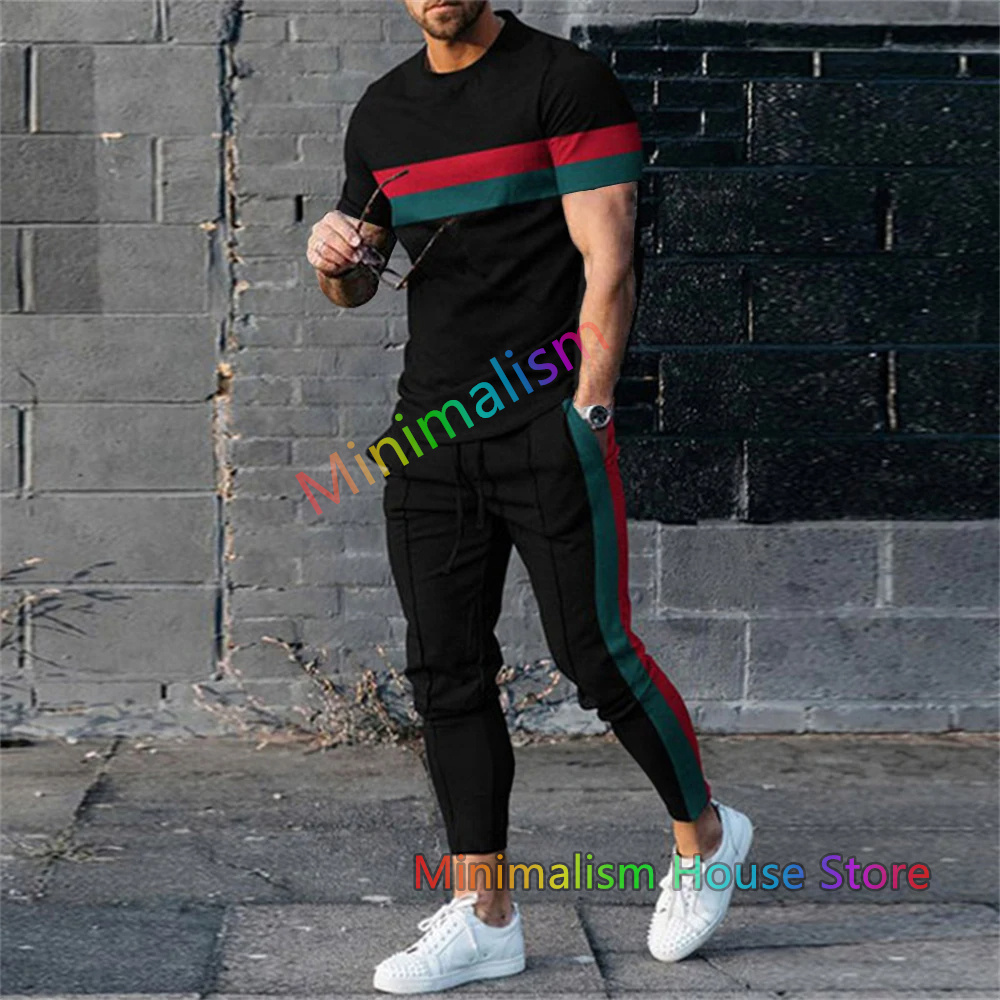 ポーカー J 3D プリント男性トラックスーツセットジョガー服男性カジュアルスーツ半袖 Tシャツ + ズボン 2 ピース衣装ストリート