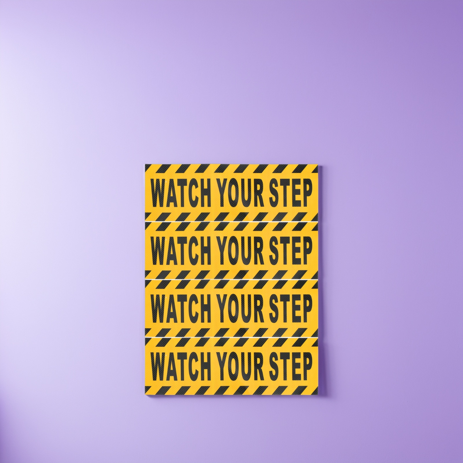 4Pcs Bold Font Watch Your Step Decals Anti Slip Safety Tape for Schools Offices Halloween Decorations Caution Signs