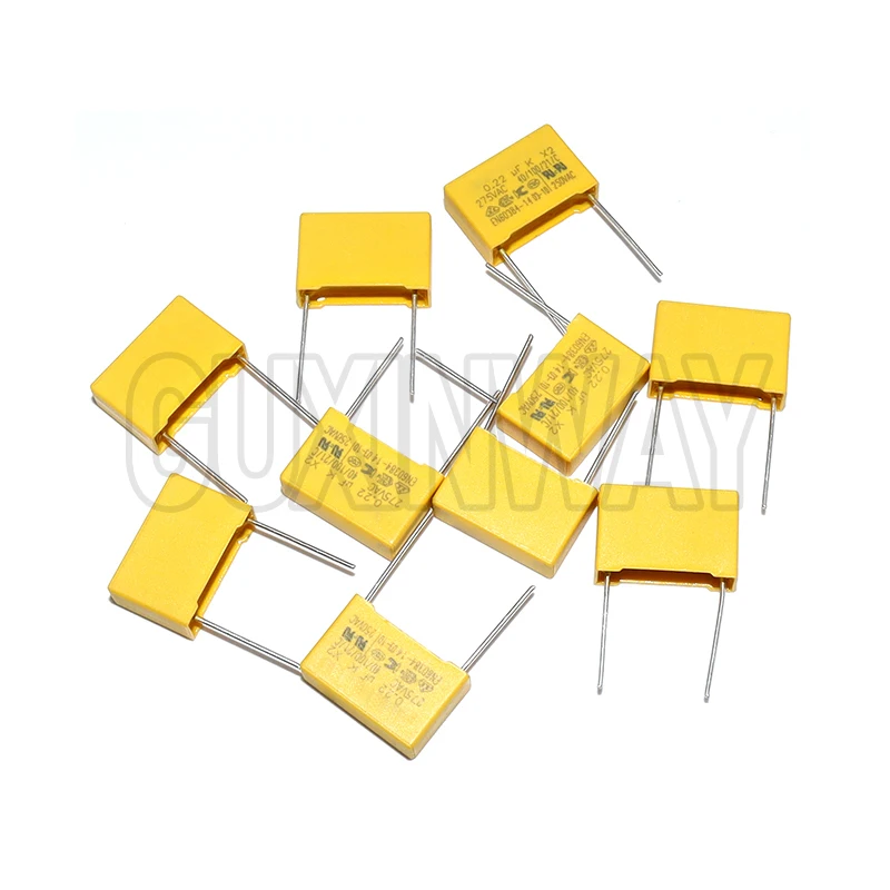 10 Uds X2 condensador de seguridad 15mm 275VAC 275V 0,022UF 0,047UF 0,1UF 0,15UF 0,22UF 0,33UF 0,47UF 0,68UF 1UF película de polipropileno