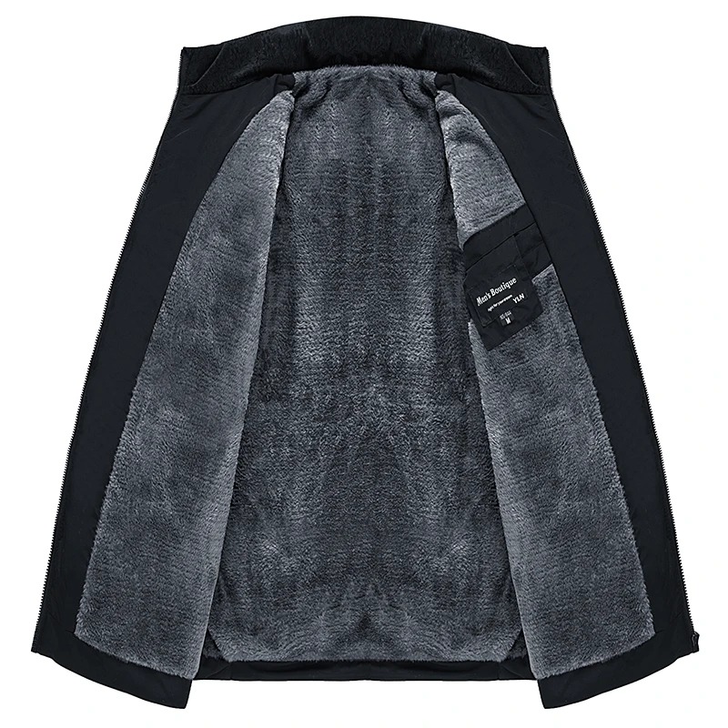 Puffer Jacket Men's Plush Thickened Parkas Stand Collar Jacket Men's Coat Winter Warm Thick Zipper Coat Padded Overcoat for Men