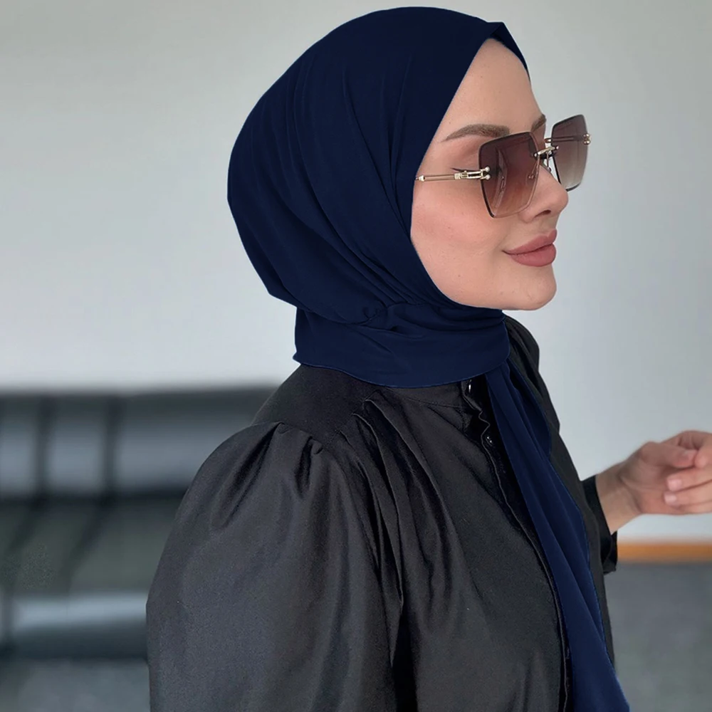 Pronto para usar prendedor instantâneo hijab para mulheres muçulmanas cobertura completa cabeça envolve cachecol islam turbante bonés turbante mujer